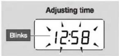 Adjusting time Blinks 12:58