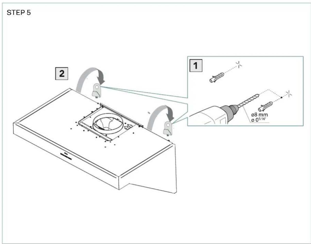 STEP 5 1 2 Ø8 mm Ø 0^5/16° 1
