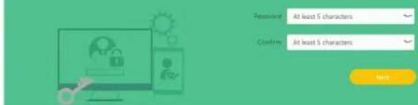 Password At least 5 characters Confirm At least 5 characters