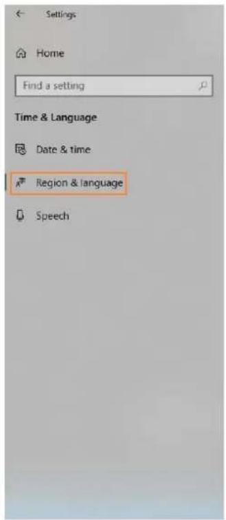 Settings Home Find a setting Time & Language Date & time Region & language Speech