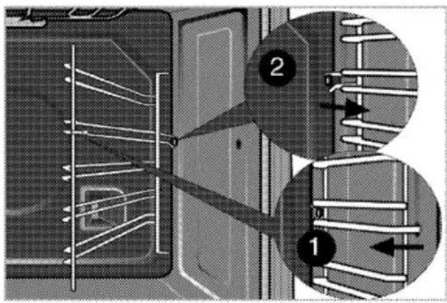 Technical diagram showing two labeled components (1 and 2) of a mechanical or electrical assembly with internal wiring and connections.