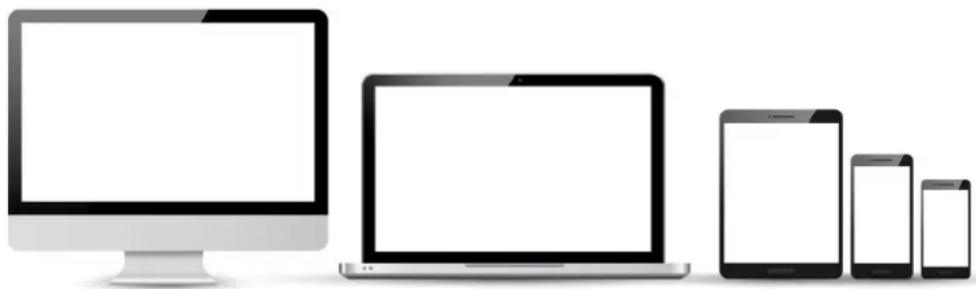 Illustration of various devices including a desktop computer, laptop, and smartphone (no text or symbols)