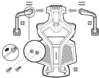 Technical diagram of a mechanical device with labeled parts and directional arrows indicating motion or assembly.
