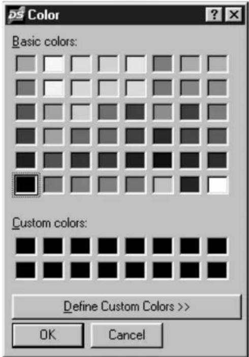 DS Color Basic colors: Custom colors: Define Custom Colors >> OK Cancel
