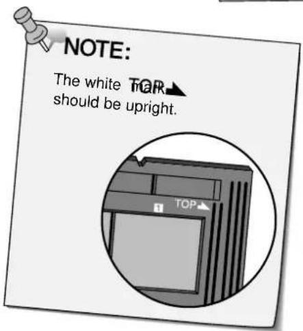 NOTE: The white TOP should be upright.