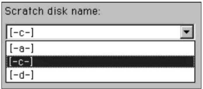 Scratch disk name: [-c-] [-a-] [-c-] [-d-]
