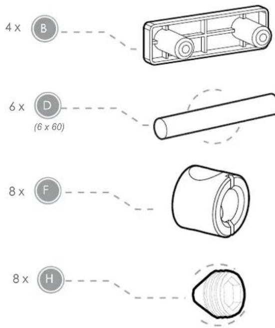 Silver Cross Geneva Cot Bed - Fittings list: - 2