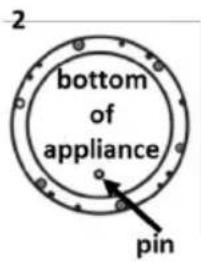 2 bottom of appliance pin