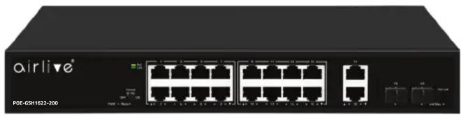Front view of an airline network switch device (no visible text or labels on the device body)
