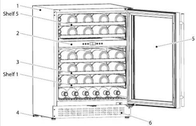 1 Shelf 5 2 3 Shelf 1 4 5 6