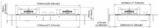 760mm(29.92inch) 700mm(27.87inch) 445mm(17.53inch) 375mm (2.95inch) 388mm(15.28inch)