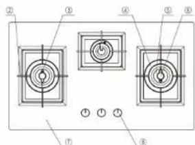 Technical diagram of a device with labeled components and circular features