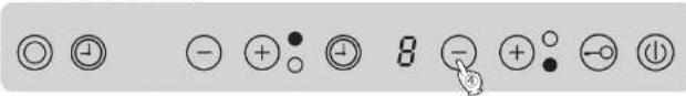 Electrical function buttons including open, minus, and ground symbols with a cursor pointing to the minus button