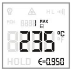 MIN 888 MAX 8235 °C HOLD €=0.950