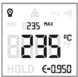 MIN 235 MAX 8236 °C HOLD €=0.950