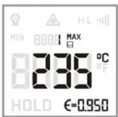 MIN 888 MAX 8235 °C HOLD ε=0.950