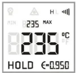 MIN 235 MAX 8235 °C HOLD €=0.950