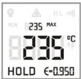 MIN 235 MAX 8235 °C HOLD €=0.950
