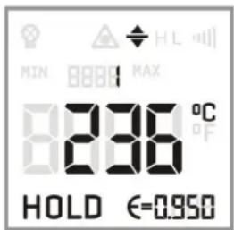 MIN 8881 MAX 8236 °C HOLD €=0.950
