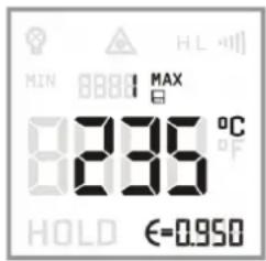 MIN 8881 MAX 8235 °C HOLD €=0.950