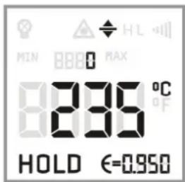 MIN 8880 MAX 8236 °C HOLD €=0.950