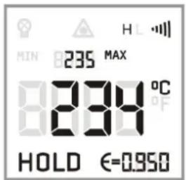 MIN 235 MAX 234 °C HOLD €=0.950
