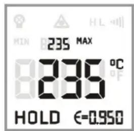 MIN 235 MAX 8235 °C HOLD ε=0.950