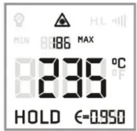 MIN 186 MAX 8336 °C HOLD €-0.950