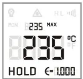MIN 235 MAX 8735 °C 8735 HOLD €=1000