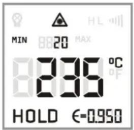 MIN 8820 MAX 8736 °C HOLD €=0.950