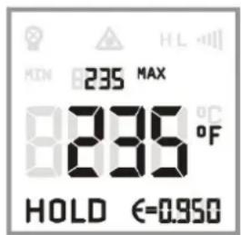 MIN 235 MAX 8235 °F HOLD ε=0.950