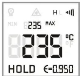 MIN 235 MAX 8236 °C HOLD €=0.950