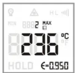 MIN 8882 MAX 8236 °C HOLD €=0.950