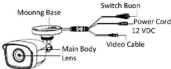 Moung Base Switch Buon Power Cord 12 VDC Video Cable Main Body Lens