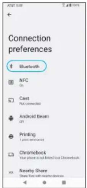 Connection preferences Bluetooth NFC On Cast Not connected Android Beam ON Printing I print remote Chromebook Your phone is not linked to a Chromebook. Nearby Share Share files with nearby devices