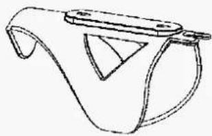 Line drawing of a mechanical component or bracket (no text or symbols)