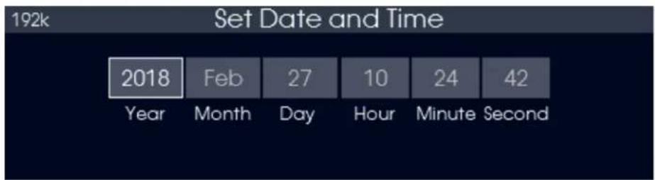 192k Set Date and Time 2018 Feb 27 10 24 42 Year Month Day Hour Minute Second