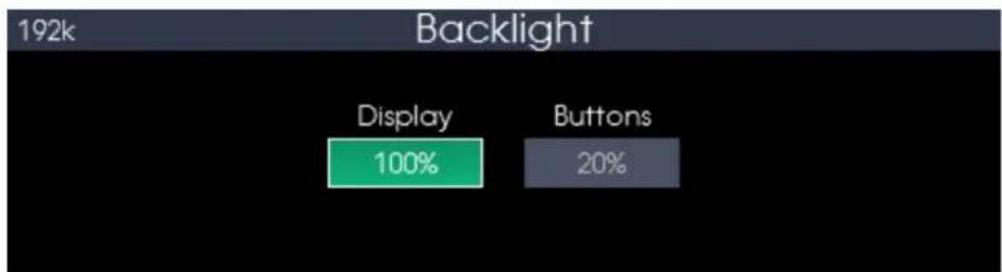 192k Backlight Display 100% Buttons 20%