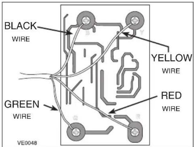 BLACK WIRE GREEN WIRE VE0048 YELLOW WIRE RED WIRE