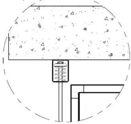 Diagram of a mechanical or electrical component with triangular elements and a spring scale, enclosed in a dashed circular border (no text or symbols)