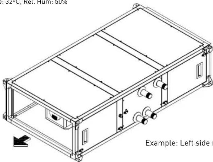 Isometric technical line drawing of a rectangular electronic device with internal components and mounting brackets (no text or symbols)
