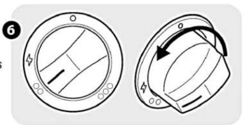 Diagram showing two circular gauges with internal blades and directional arrows indicating rotation or movement.