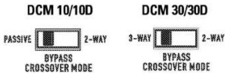 DCM 10/10D PASSIVE 2-WAY BYPASS CROSSOVER MODE DCM 30/30D 3-WAY 2-WAY BYPASS CROSSOVER MODE