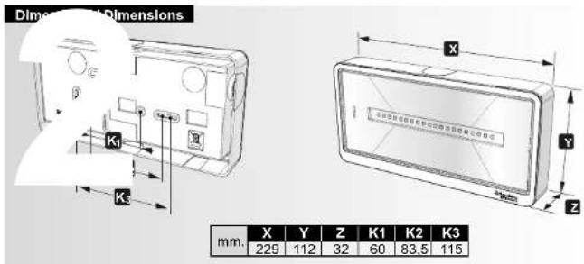 Dimensional Dimensions X Y Z K1 K2 K3 mm. X Y Z K1 K2 K3 229 112 32 60 83,5 115