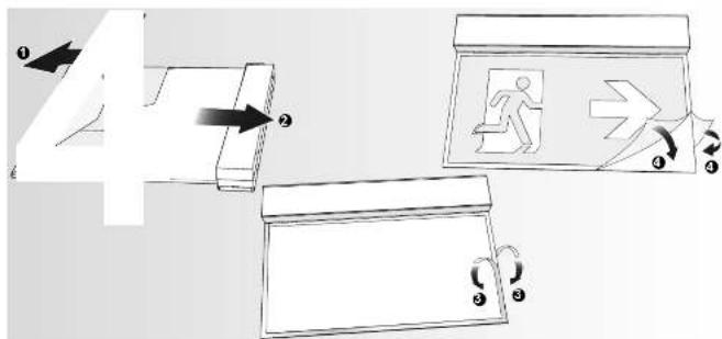 Diagram illustrating a door lock operation with labeled steps and directional indicators