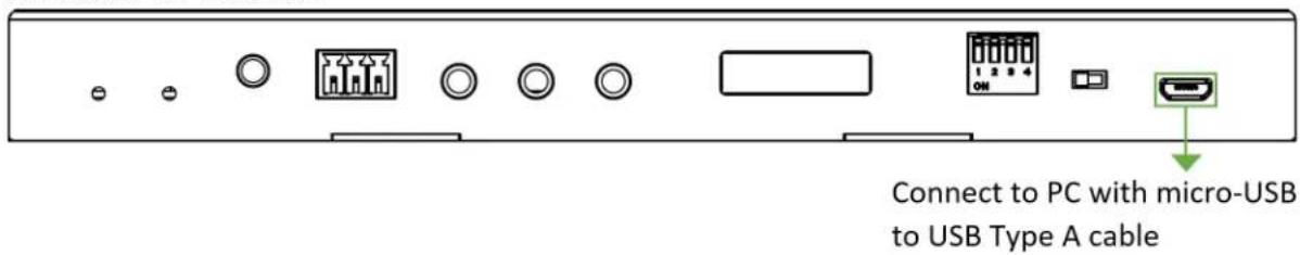 Connect to PC with micro-USB to USB Type A cable