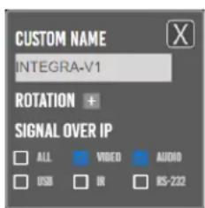 CUSTOM NAME INTEGRA-V1 ROTATION + SIGNAL OVER IP ALL VIDEO AUDIO USB IR RS-222