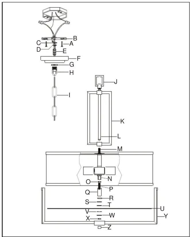 Technical diagram of a mechanical or electrical device with labeled components and internal structure