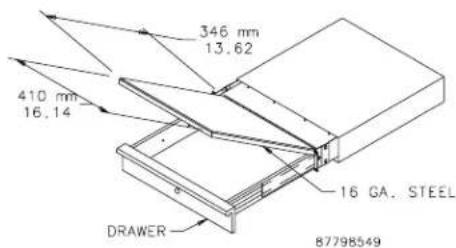 346 mm 13.62 410 mm 16.14 16 GA. STEEL 87798549 DRAWER