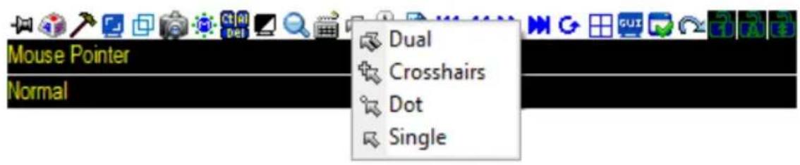Mouse Pointer Normal Dual Crosshairs Dot Single